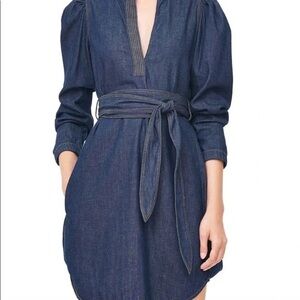 NWT $295 Rebecca Taylor La Vie Denim Belted Dress Size Small